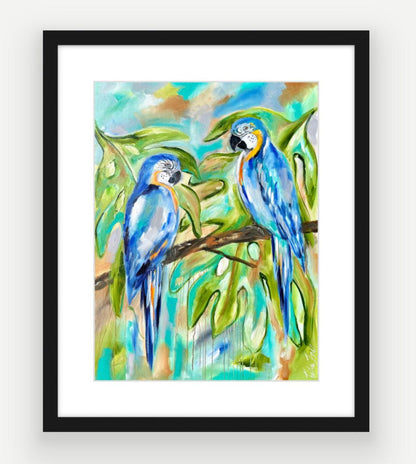 Enchanting Macaws Print - Julia Jones Art