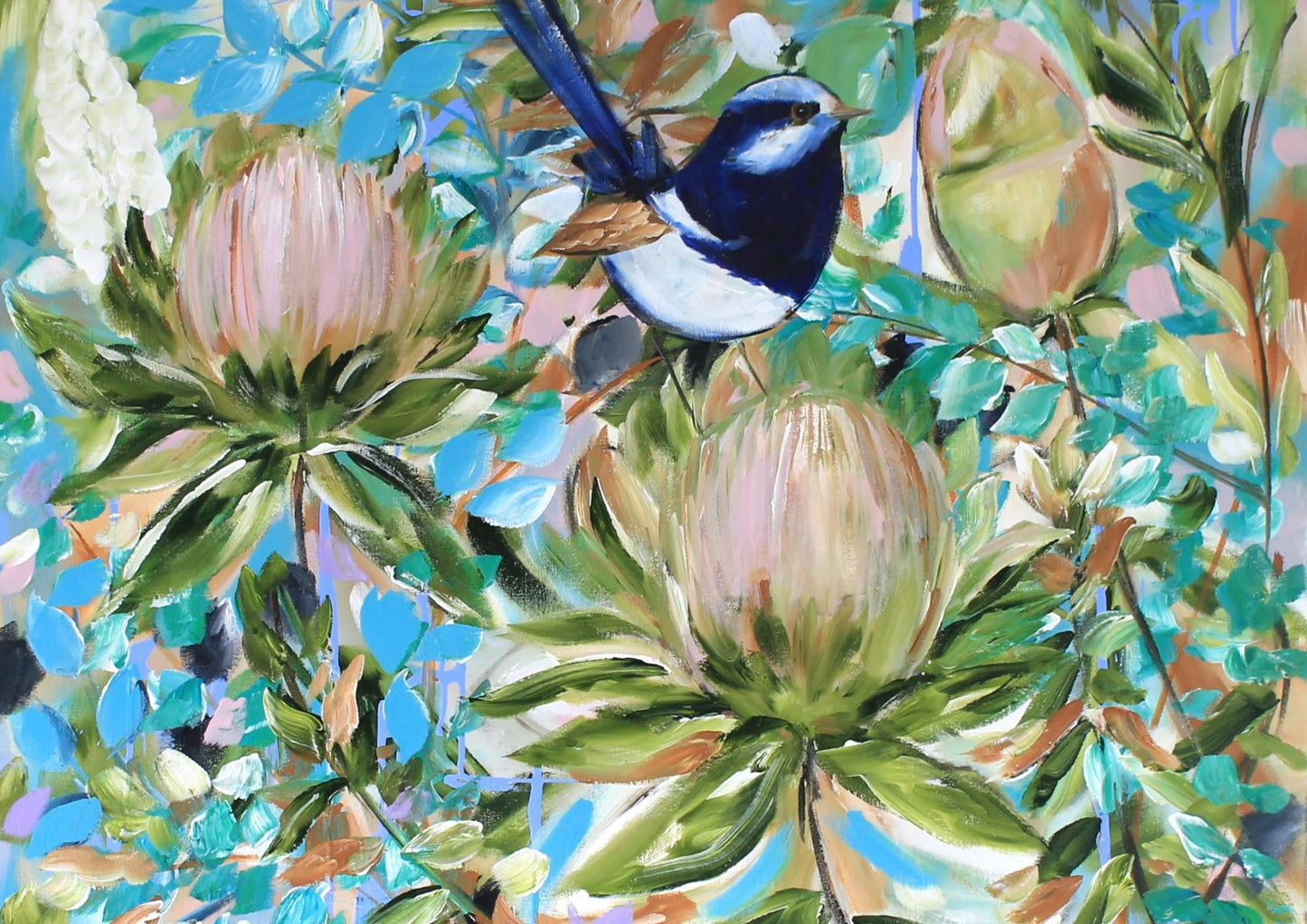 Blue Wren Serenade – A3 Art Print