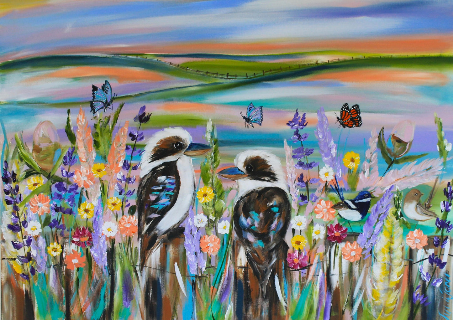 Kookaburra Meadow – A3 Art Print