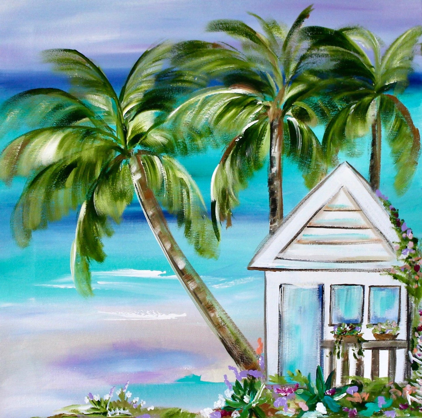 Tranquility by the Shore -50x50 - Julia Jones Art