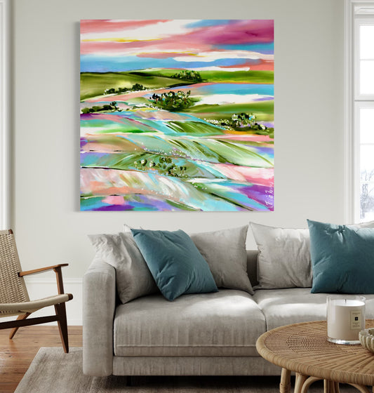 Rolling Hills Dreamscape – 90cm x 90cm