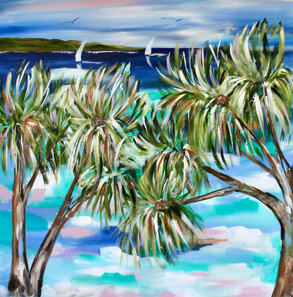 Coastal Bliss  – A Tranquil Celebration of Ocean Serenity 1m x 1m