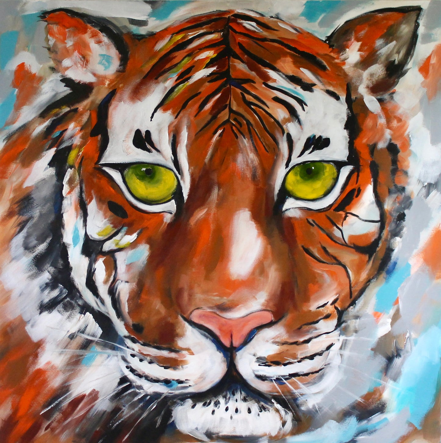 Eyes of the Wild – A Fierce and Mesmerizing Statement - 1.1m x 1.1m