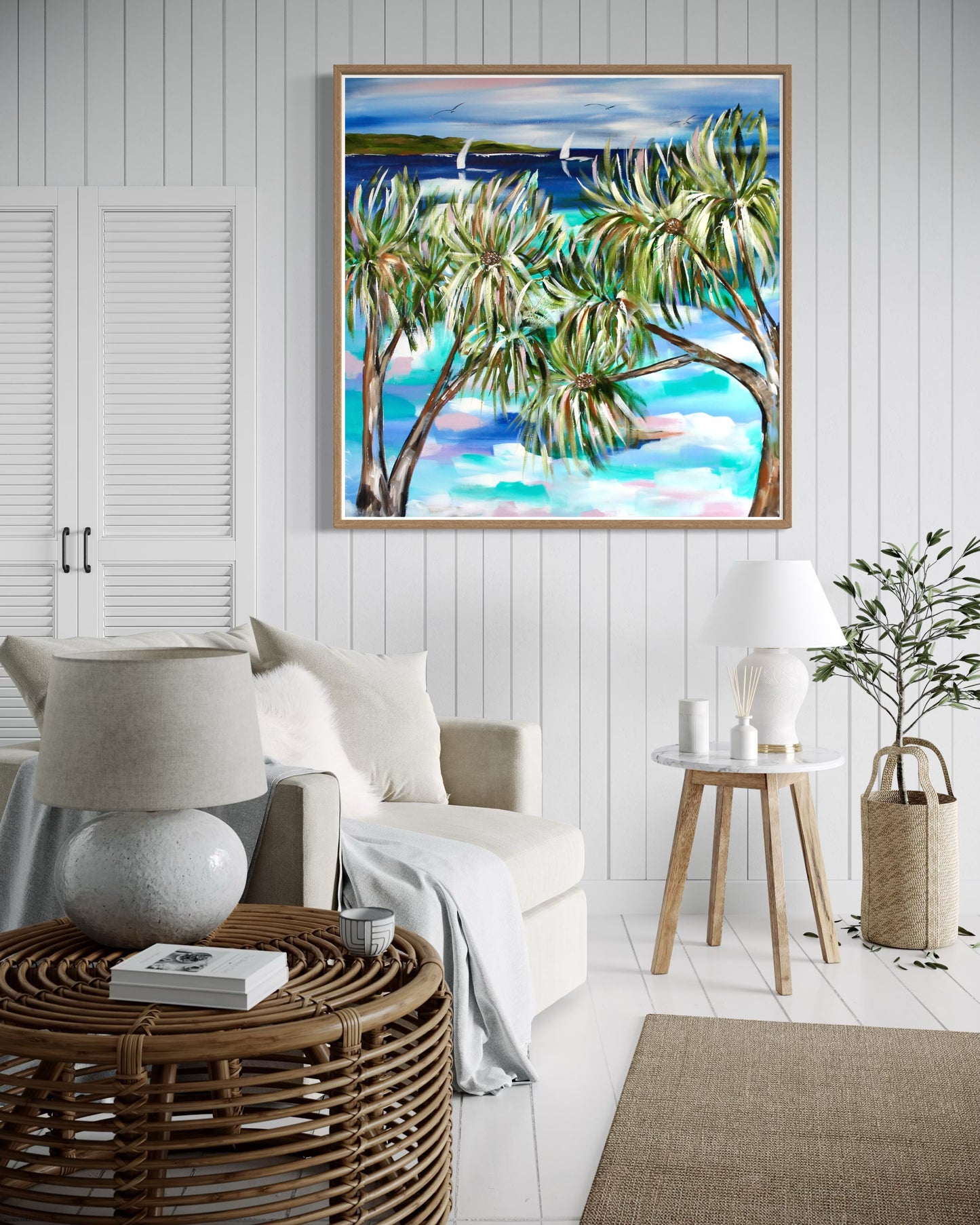 Coastal Bliss  – A Tranquil Celebration of Ocean Serenity 1m x 1m