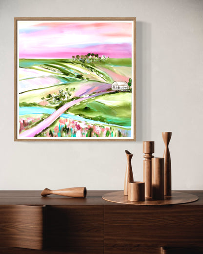 Pastel Valley Retreat - 60x60cm