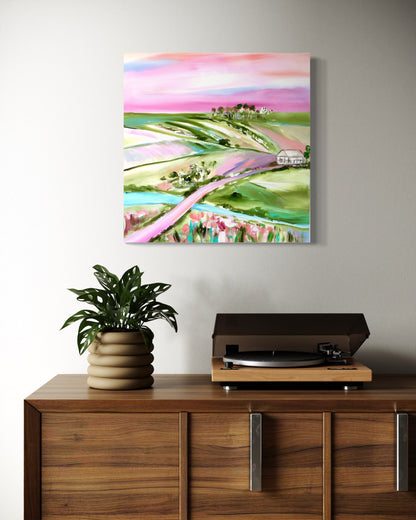 Pastel Valley Retreat - 60x60cm