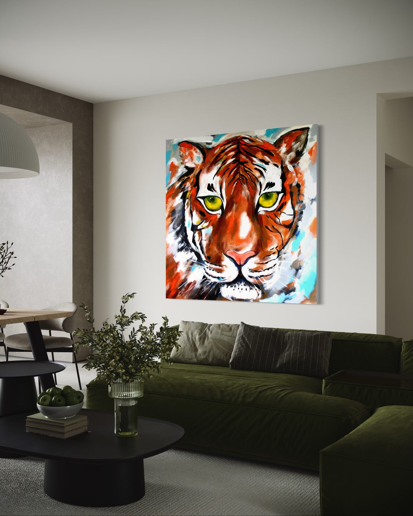 Eyes of the Wild – A Fierce and Mesmerizing Statement - 1.1m x 1.1m