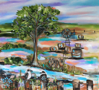 Australian Outback Symphony: A Serene Canvas of Rural Charm - Julia Jones Art