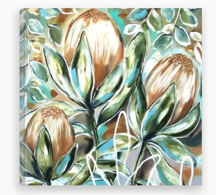 Protea Elegance – 50 x 50cm Canvas Print – Ready to Hang