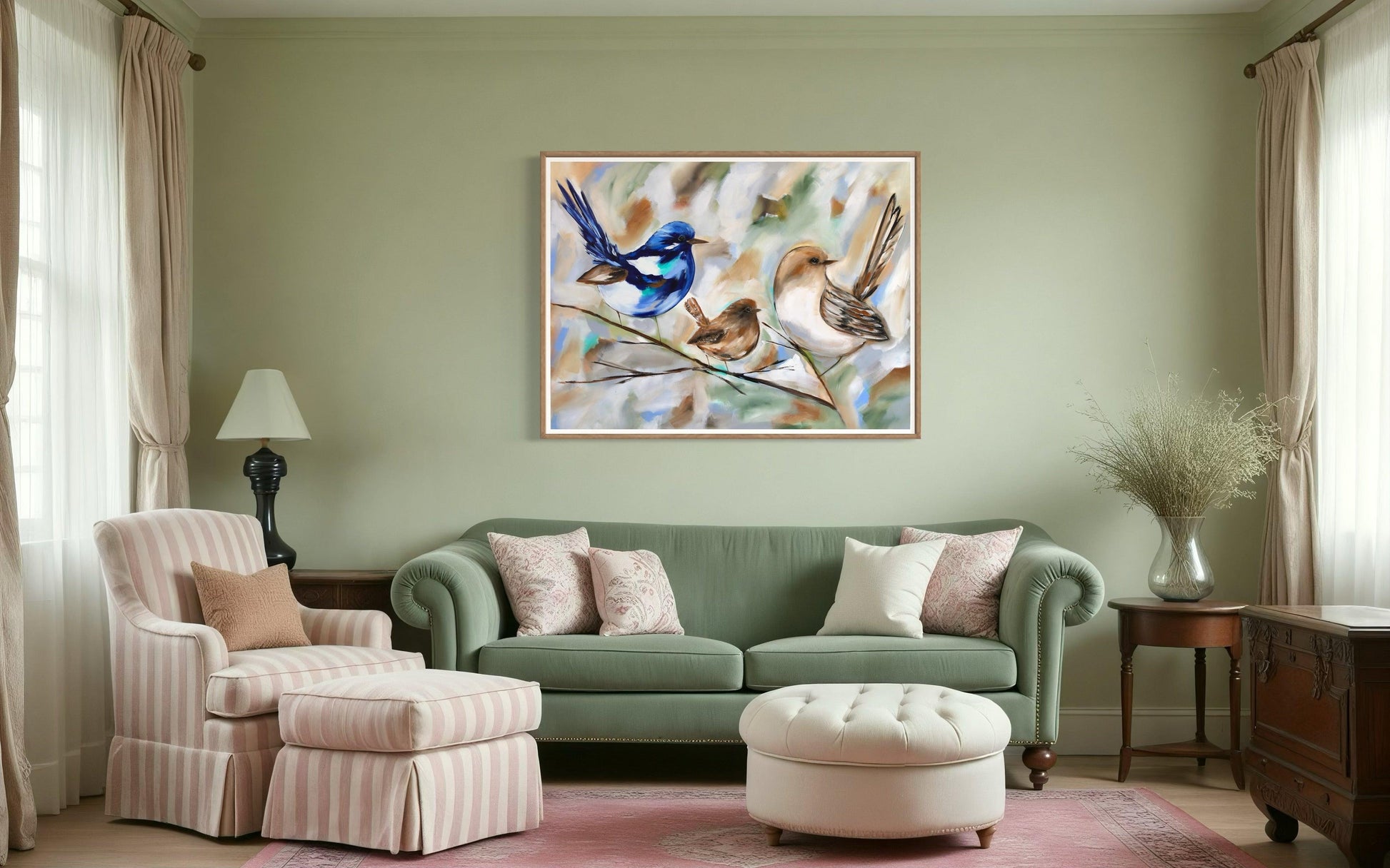 A Family of Wrens: Nature's Gentle Harmony - 1.2x900 - Julia Jones Art