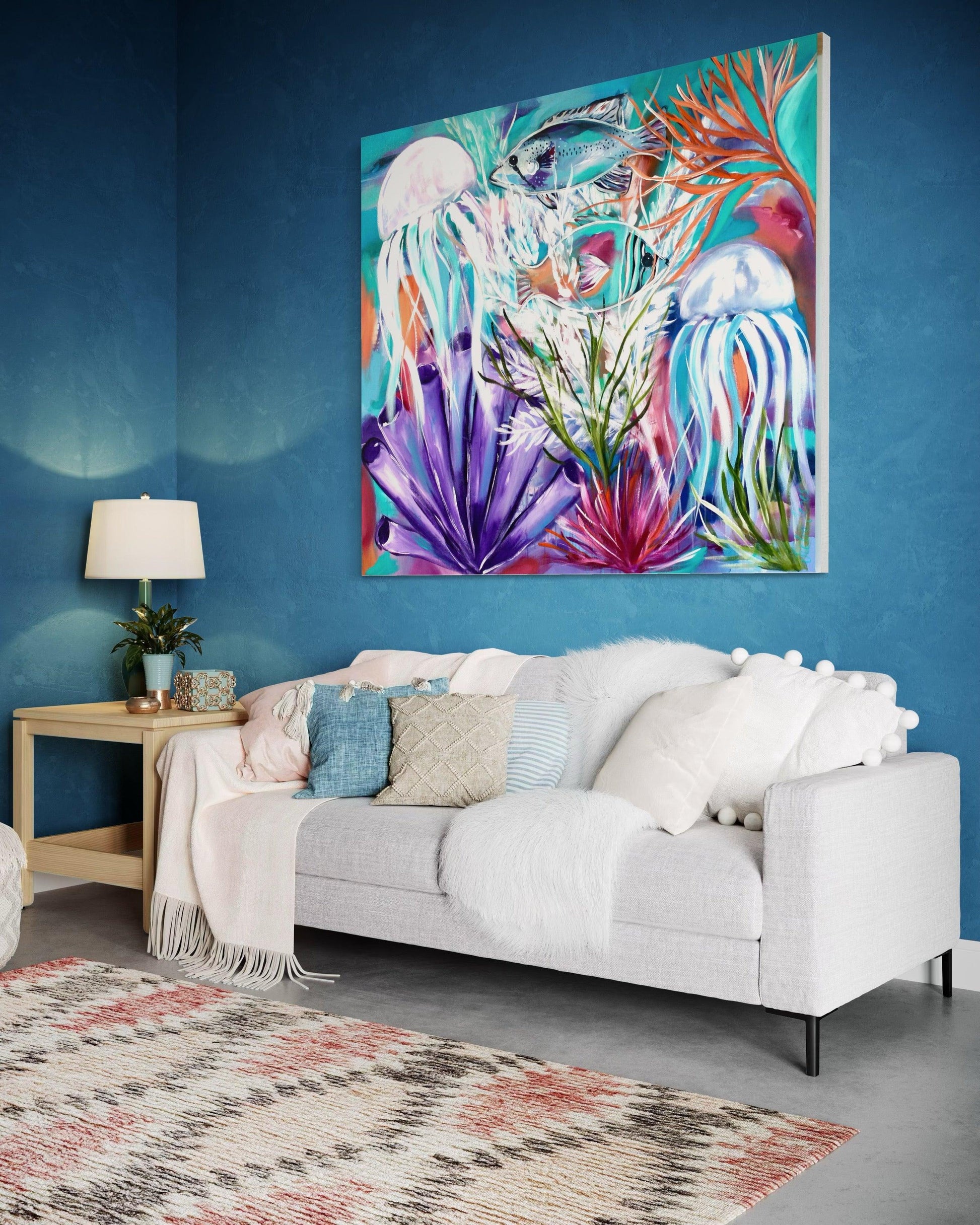 A Vibrant Underwater Haven - 1mx900 - Julia Jones Art