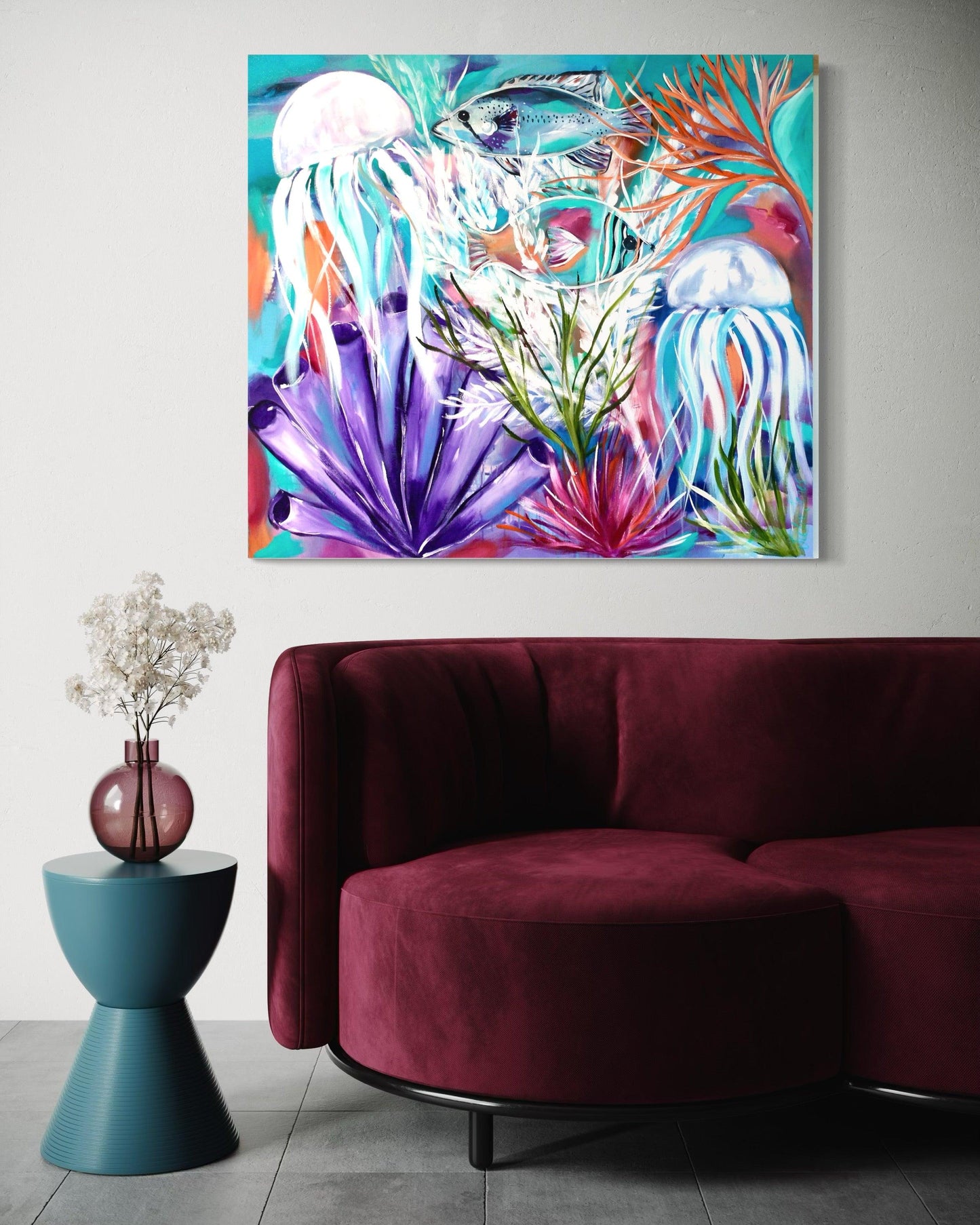 A Vibrant Underwater Haven - 1mx900 - Julia Jones Art