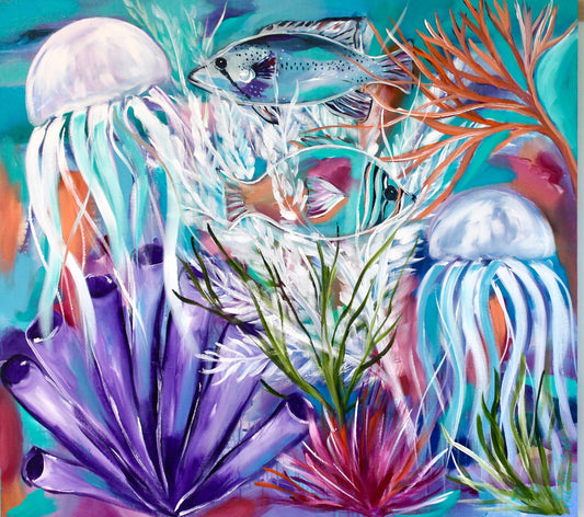 A Vibrant Underwater Haven - 1mx900 - Julia Jones Art