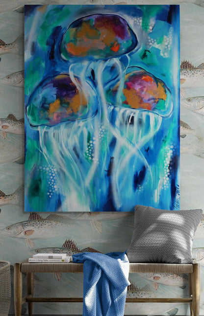 Jellyfish - Bobble along - Julia Jones Art