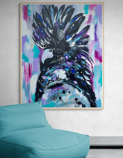 Birds - Striking Black Cockatoo - Julia Jones Art