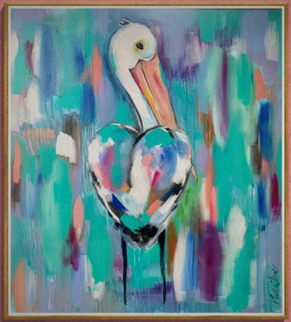 Beach Vibes - Pelican in full colours - Julia Jones Art