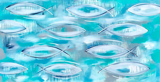 Fish - Colours of Blue - Julia Jones Art