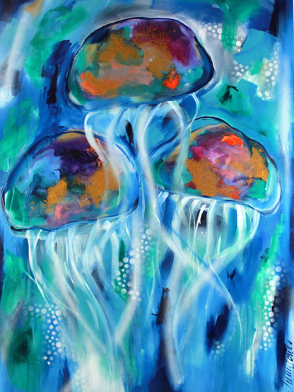 Jellyfish - Bobble along - Julia Jones Art